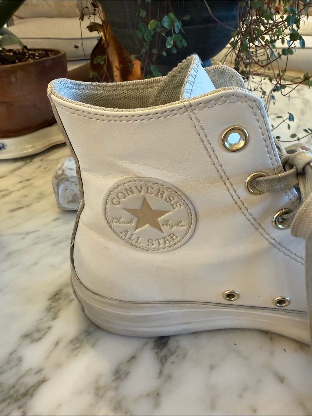 Converse Kids White/Off-White High-Top Sneakers